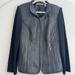 Peter Nygard Black Textured Leather Jacket